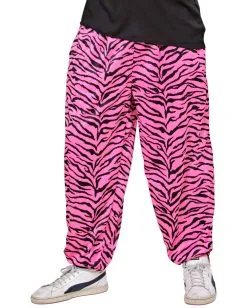 80er Jahre Pink Zebra Trainings Hose