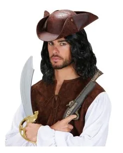 Antiker Piratenhut -Attrappen Verkäufe 2023 antiker piratenhut im lederlook brauner piraten hut pirate hat 23243 03