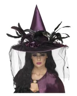 Eleganter Hexenhut Mit Federn