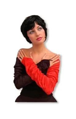 Ellenbogenlange Samthandschuhe Rot