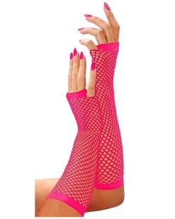 Neonpinke Netzhandschuhe