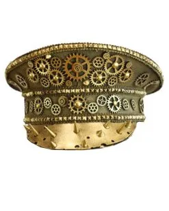 Goldener Steampunk Kapitänsmütze Mit Nieten