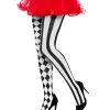 Schwarz-weiße Harlekin Strumpfhose Economy