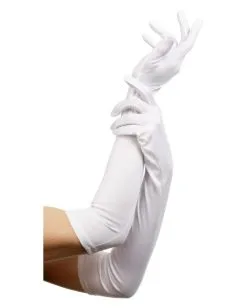 Ellenbogenlange Handschuhe Weiß