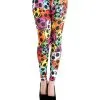 Farbenfrohe Totenkopf Leggings