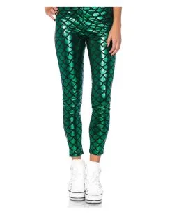Grüne Fischschuppen Leggings