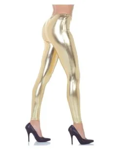 Kostümleggings Metallic Gold