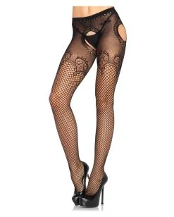Ornament Netz-Strumpfhose
