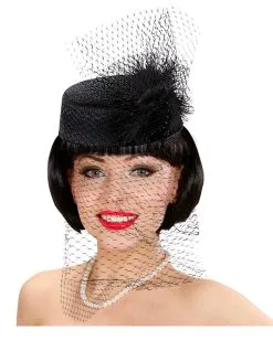 Pillbox Hut Jackie Schwarz Mit Federn