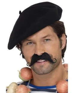 Schwarzes Barett Als Basken Hut