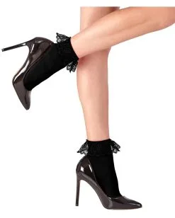 Schwarze Rüschen-Socken