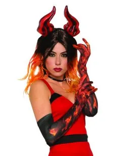 Sexy Flammenteufel Handschuhe