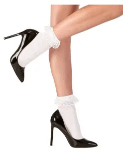 Weiße Rüschen-Socken