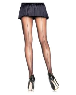 Schwarze Strumpfhose Mit Naht