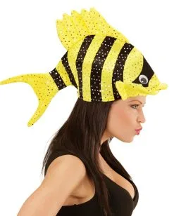 Exotischer Fischhut Gelb -Attrappen Verkäufe 2023 tropischer fischhut gelb faschingshut karnevalshut festival hut lustige kopfbedeckung 29434 5