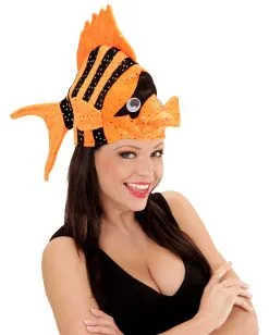 Exotischer Fischhut Orange -Attrappen Verkäufe 2023 tropischer fischhut orange faschingshut karnevalshut festival hut lustige kopfbedeckung 29434 4