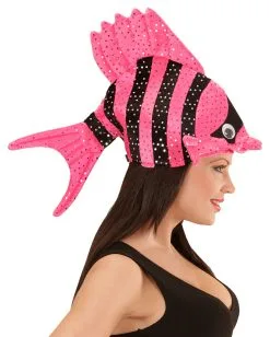 Exotischer Fischhut Pink -Attrappen Verkäufe 2023 tropischer fischhut pink faschingshut karnevalshut festival hut lustige kopfbedeckung 29436 5