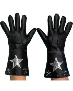 Schwarz-silberne Cowboy Handschuhe