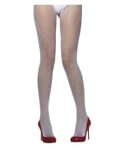 Weisse Netzstrumpfhose Feinmaschig